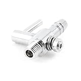 uxcell　エアーバルブ　水族館用　水槽空気弁　エアー分岐管　金属　シルバートーン　10g　5mm 雄ねじ