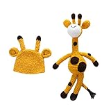 Zhhlinyuan Newborn Baby Photography Props Infant Knit Crochet Costume Outfits Beanie+doll 0-4M 3924#