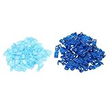 WINGONEER 100Pcs（50ペア）青Tタップ絶縁電気ケーブルコネクタクイックスプライスロックワイヤターミナルスペードクリンプコンボセット1.0-2.5mm2 AWG 16-14