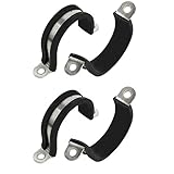 uxcell パイプクリップホースクランプ 32mm径 ゴム製のR形状 304ステンレススティール 4個入り