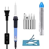 Welding Soldering Iron Kit, Aonokoy 60W 110V Adjustable Temperature Tool with 5pcs Different Tips an