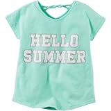 Carter's(カーターズ) ハローサマーグリッターティ ブルー トップス半袖Tシャツ 5歳【並行輸入】