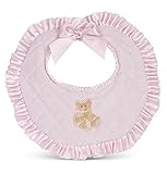 BearingtonベビーハギーBearピンクの女の子のよだれかけ
