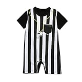 HUYB ベビー服　ロンパー男の子　女の子　赤ちゃん服　幼児　子供服 　半袖　ストライプ　ワールドカップ　審判クロール服可愛い (95, 黒色)