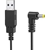 Emith USB(A) to DCジャック USB充電 ケーブル L字型 充電コード カメラ対応 (直角/外径：4.0φ/内径：1.7φ)/ 黒/1m