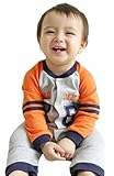 (ウォ２U)Woo2u 子供服 キッズ 赤ちゃん 男の子 春秋 ストライプ ベビー肌着 ロンパース パジャマ 寝間着 カバーオール ボディスーツ オーバーオール ジャンプスーツ オレンジ 90