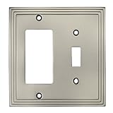 Cosmas 25077-snサテンニッケルSingle Toggle / GfiデコラRockerコンボ壁スイッチプレートスイッチプレートカバー