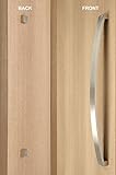 モダン& Contemporary Single片側Curvedフラットバーラダープルハンドル/ push-pull stainless-steelドアハンドルの木製とガラスドア – サテンツヤ消し仕
