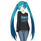 [MZYSTJ] MIKU 初音ミク印象 長袖Tシャツ コスプレ衣装 男女兼用 春秋服 (S)