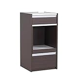 arne キッチンラック 伸縮 R+レンジ 45L ロータイプ 幅46.6～82.7cm 高さ90cm ダークブラウン