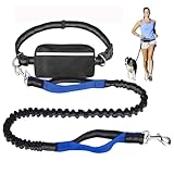 MEIMEITAOTAODY 犬 イヌ 用 ランニングリード ハンズフリー 腰ベルト付き 訓練 散歩 ジョギング リード 中型犬 大型犬用 ポリエステル ブルー