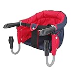 (Newox) テーブルチェア ベビーチェア ベビー椅子 折り畳み可能 収納バッグ付き (レッド)