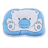KANGMING ベビー枕 赤ちゃん枕 ベビーピロー 新生児 汗取り ベア 絶壁頭矯正 頭の形を守る ベビーの肌に優しい 通気性良好男女兼用 (ブルー)