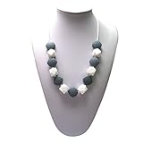 Lil' Jumbl Baby Teething Necklace | Organic Food Grade Silicone | BPA-Free (Gray) [並行輸入品]