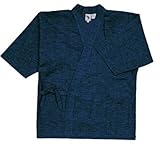 表情のある扱き染で安らぎを感じる【作務衣上衣】（男女兼用）《052-09541》 (L, 01 藍墨)