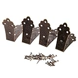 4個入りセット 装飾金具 アンティーク ボックスコーナープロテクター　装飾 家具 ジュエリーボックスのハードウェアメタルコーナー 85*19.5mm