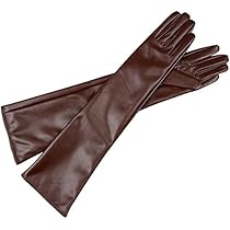 レザーロンググローブ Amazon.co.jp: [JOYBANK] フェイクレザー ロンググローブ 指長