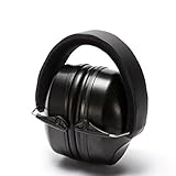 BULLSEYE防音イヤーマフ防音値24 - 33デシベル折りたたみ型装着感じがいい保護聴力の戦術イヤーマフ（勉強、工業、寝て、射撃） (黒い)