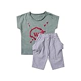 MYDABABY 夏 キッズ 2点セット tシャツ ズボン 半袖 コットン100% ボイズ 男の子 boy （緑　90）