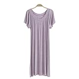 Spinas（スピナス) 着心地バツグン フレアスリーブ 半袖 ルームウェア タック入り 爽やか ロング丈 マタニティパジャマ ワンピース 4色