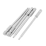 uxcell トルクスセキュリティドライバービット 金属 100mm長 2.5mmチップ径 5本入り