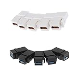 Perfk 5x HDMI　キーストーン　ジャック　 5xUSB 3.0　キーストーン　ジャック　メス→メス　カプラー　ホワイト+ブラック