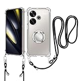 Xiaomi POCO F6 5G /Redmi Turbo 3 5G 用 ケース 肩掛け スマホケース 斜めがけ 織りストラップ付き 縄掛けケース 【HUKWIMO】調節可能なショルダー クリア ショルダー カバー 薄型 耐衝撃 紐付き 落下防止 ファッションデザイン 柔軟で変形しない Xiaomi POCO F6 5G /Redmi Turbo 3 5G 対応 [クリア 透明]