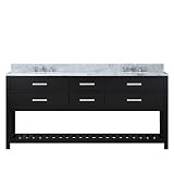 水Creation 72-inchエスプレッソダブルシンク浴室洗面化粧台 Double Vanities Madalyn 72E 1