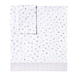 PETIT PRAIA 100 Percent Printed Soft Cotton Floc Set of Sheets For Cot (70 x 140 cm, White/Rose/Lila