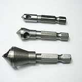 【神話広場】 面取り カッター 特殊 工具 バリ 取り 六角軸 鉄 ドリル ルーター リューター 3本 セット