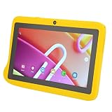 キッズタブレット、7インチ Android 5G WiFi 10.0 タブレット 子供用 ブラケット付き、4GB 32GB 5000mAh バッテリー 1080P ビデオ 5MP フロント 8MP リアデュアルカメラ、学習、教育、ゲーム用の幼児用タブレット(黄色)