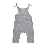 Kunton ❤️高品質 幼児幼児ベビーボーイズ女の子アマノースリーブブレースロンパージャンプスーツ (12M/80)