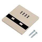 4ポートUSBソケット　LED付き　DC 5V　パネルコンセント　埋め込み　壁コンセント　チャージャー　壁ソケット　AC電源コンセント　AC 110〜250V　スマートフォンとデジタル製品充電対応(シ