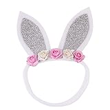 Liebeye ヘアバンド　髪飾り　幼児　赤ちゃん　子供　漫画　ウサギのみみ　女の子　ヘッドバンド　かわいい　花　アクセサリー　春 B silver