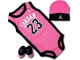 (ジョーダン)Jordan ベビージョーダン 3点セット (0-6M(0～6ヶ月), ピンク黒白) [並行輸入品]