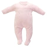 Cream Bebe Velour Sequins Newborn Baby Footie One-piece Footed Romper (3-6 Months, Pink) by Cream Be