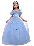 Dressy Daisy Girls' Princess Cinderella Costume Princess Dress Halloween Fancy Dress Up Size 5/6 [並行