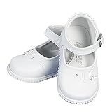 Angels Garment女の子ホワイトメアリージェーンリボンラインストーンドレスシューズ2 baby-5toddler カラー: ホワイト