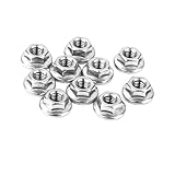 P Prettyia 耐食性　A2 M4ステンレス鋼鋸歯状　メトリック　フランジナット フィット ボルト　ネジ10個セット