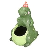 かわいいペット恐竜のポット付きの風景ポット鉢