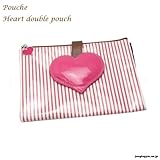 ポーチェ母子手帳ケース　ハートＷポーチ/Мサイズ：PINK