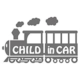 imoninn CHILD in car ステッカー　【シンプル版】　No.19　汽車　（シルバーメタリック）
