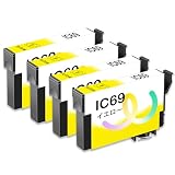 Karasaki IC4CL69 互換インク エプソン用 EPSON用 IC69 インク 砂時計 ICY69 イエロー 4個 対応機種:PX-045A PX-436A PX-046A PX-437A PX-047A PX-505F PX-105 PX-535F PX-405A PX-S505 PX-435A【大容量/残量表示対応/個包装】