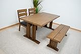ダイニング4点セット ダイニングセット 4人用 ダイニング 無垢材 4点セット 【 テーブル + チェア 2脚 + ベンチ 】 ASA-117 (ブラウン)