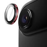 JETech iPhone Air用 カメラレンズフィルム 9H強化ガラス製 個別の金属リングカバー ツートン ガイド枠付き 6.5インチディスプレイ HDクリア 1セット (ブラック+レッド)
