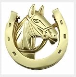 Door Knocker Solid Brass Horse Head Horseshoe 4 1/2"" X 4 1/4" . Hand Forged in Solid Brass, no hole