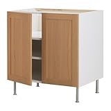 IKEA(イケア) FAKTUM ティダホルム オーク 80 cm 69833018 ベースキャビネット 棚板/ 扉2枚付、ティダホルム オーク