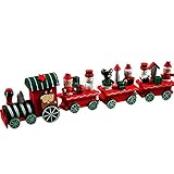子供大好き！クリスマス飾り用列車　木製　レッド　ミニサイズ　超かわいい　プレゼント　20cm