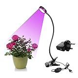 KOBWA 植物育成LEDライト 8W USB給電式スタンドランプ クリップ式植物ライト 水耕栽培 室内栽培 赤/青LED 16個チップ 360度調節可能 プラントライト 低消費電力 省エネ ガーデン