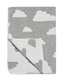 Meyco Cotton Baby Blanket (120 x 150 cm, Little Clouds Grey) by Meyco
